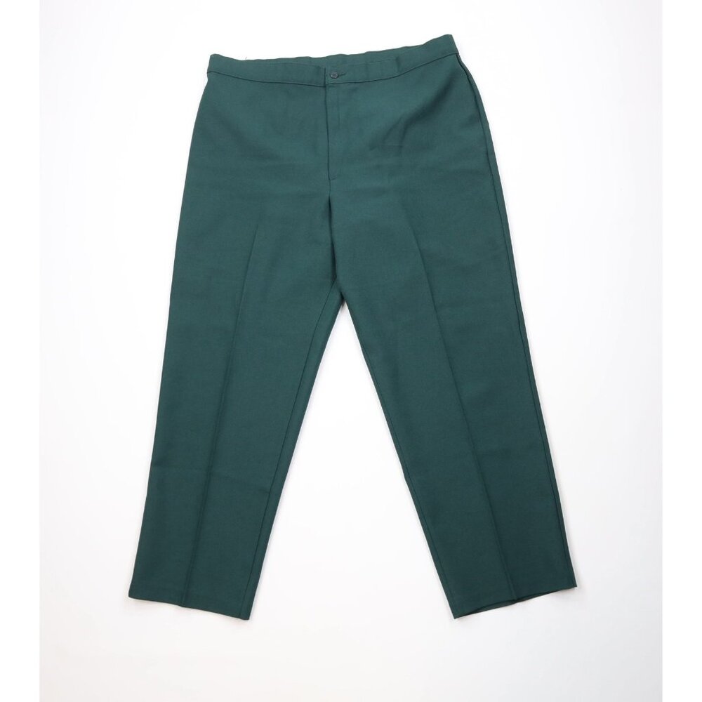 Vintage 70s 80s Levis Womens 40 Distressed Knit Wide Leg Chino Pants Green USA